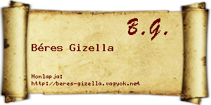 Béres Gizella névjegykártya